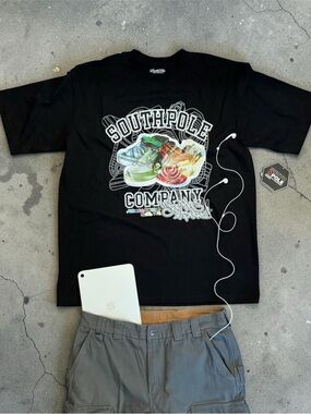 Sick South Pole Company Black Graphic Tee with angle changing print